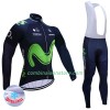 Maillot Cyclisme Hiver + Collant à Bretelles 2017 Movistar Team N001